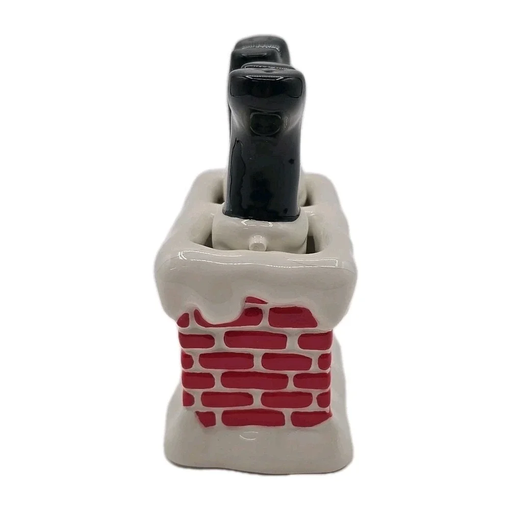 Dept 56 Ceramic Christmas Santa in Chimney Salt & Pepper Shaker Set for Holidays